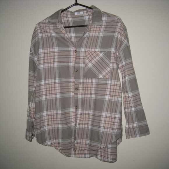 Ardene 100% Cotton Plaid Flannel Shirt M - Picture 3 of 14